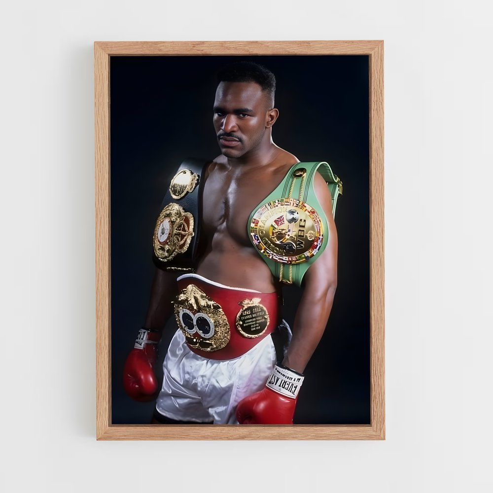 Poster Evender Holyfield Ceintures – affiche Boxe (vue 4)