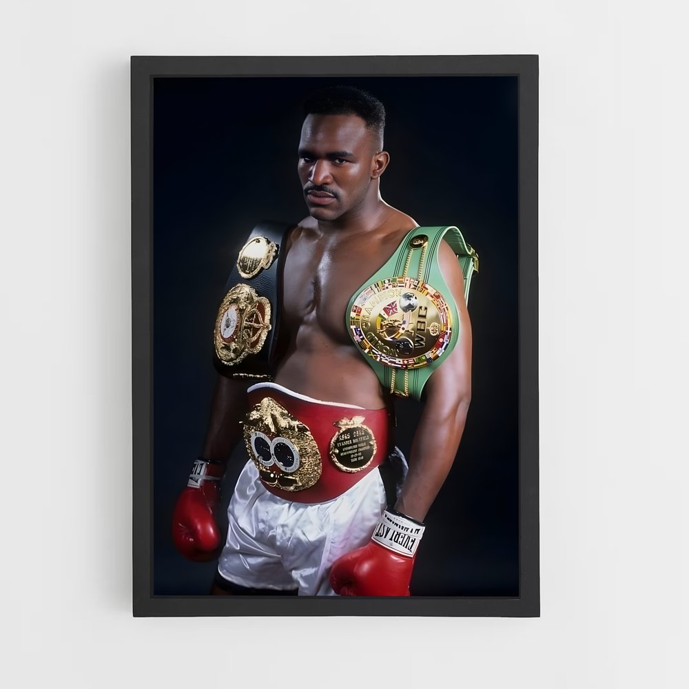 Poster Evender Holyfield Ceintures – affiche Boxe (vue 2)