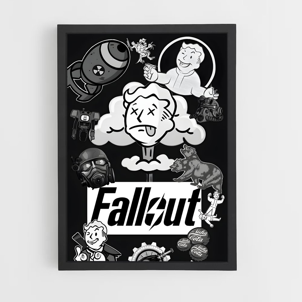 Poster Fallout Noir et Blanc (vue 2)