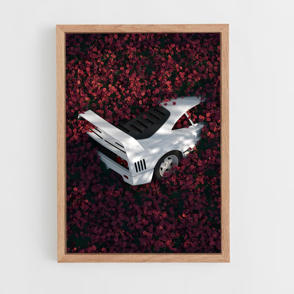 Poster Ferrari F40 Fleurs (vue 4)