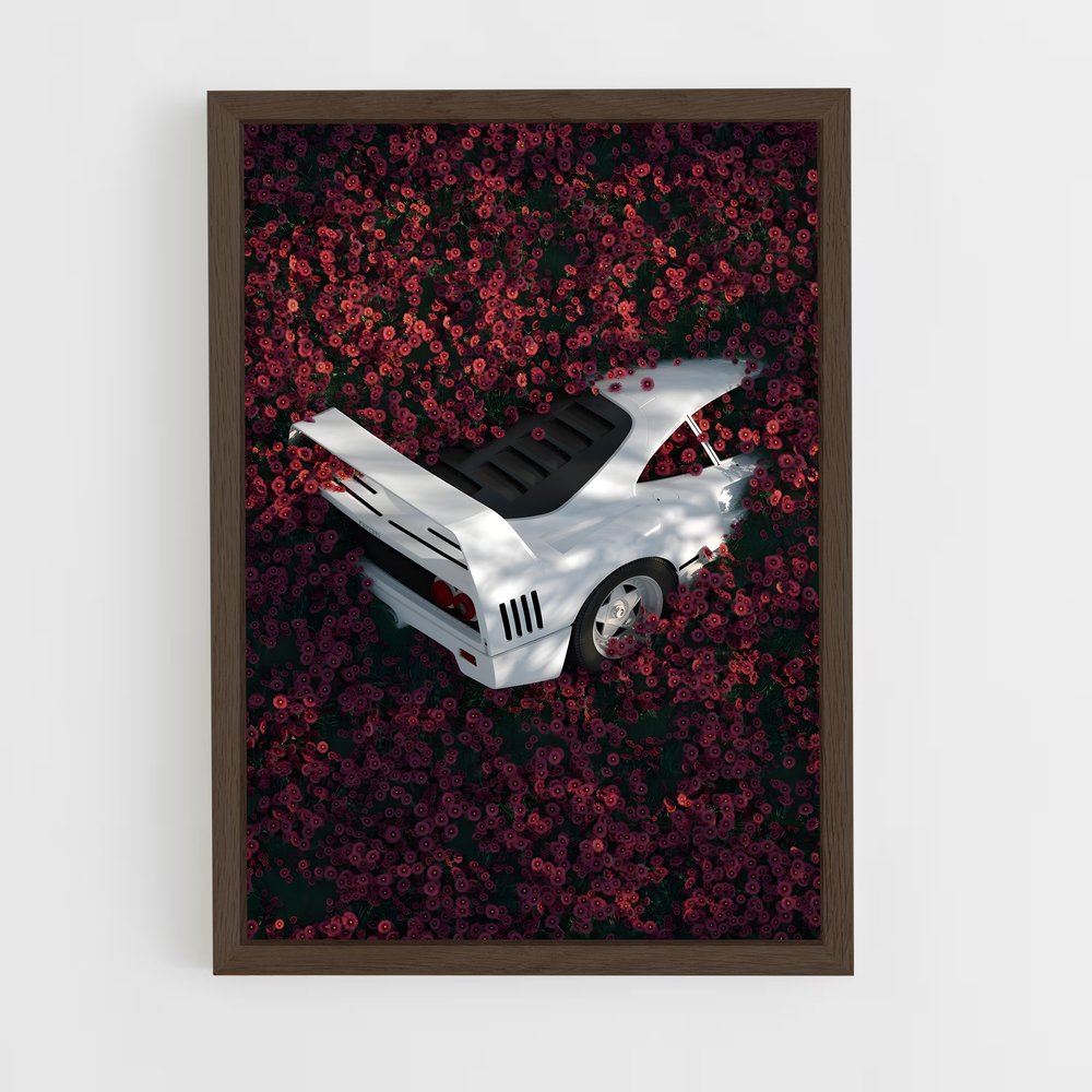 Poster Ferrari F40 Fleurs (vue 5)