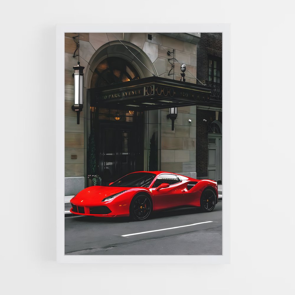 Poster F488 rouge – affiche Ferrari (vue 3)
