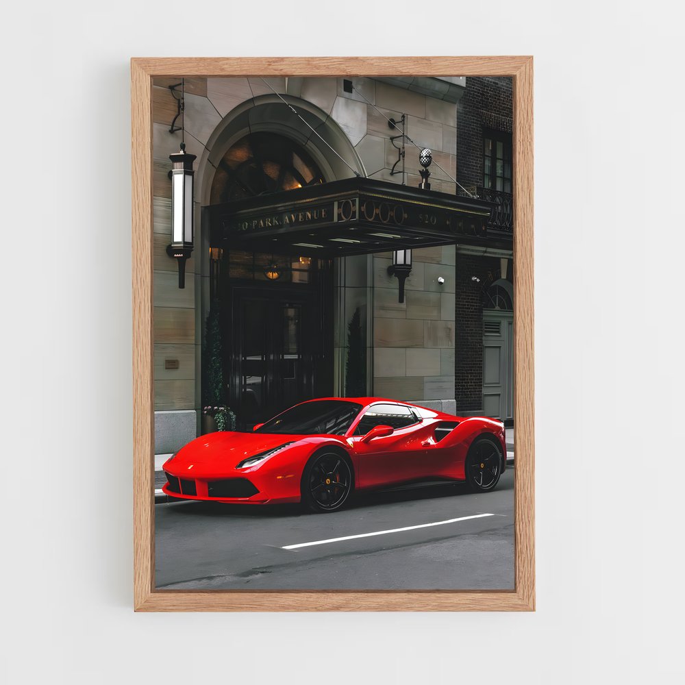 Poster F488 rouge – affiche Ferrari (vue 4)