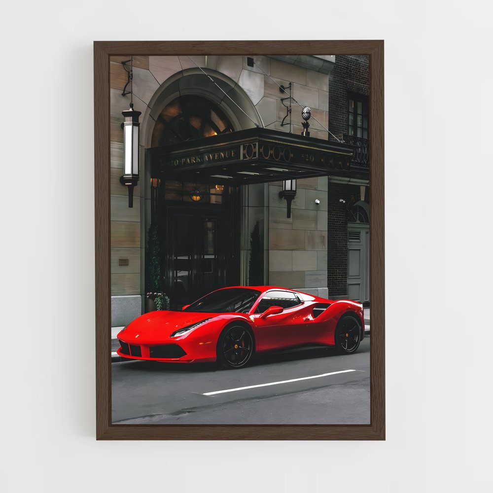 Poster F488 rouge – affiche Ferrari (vue 5)