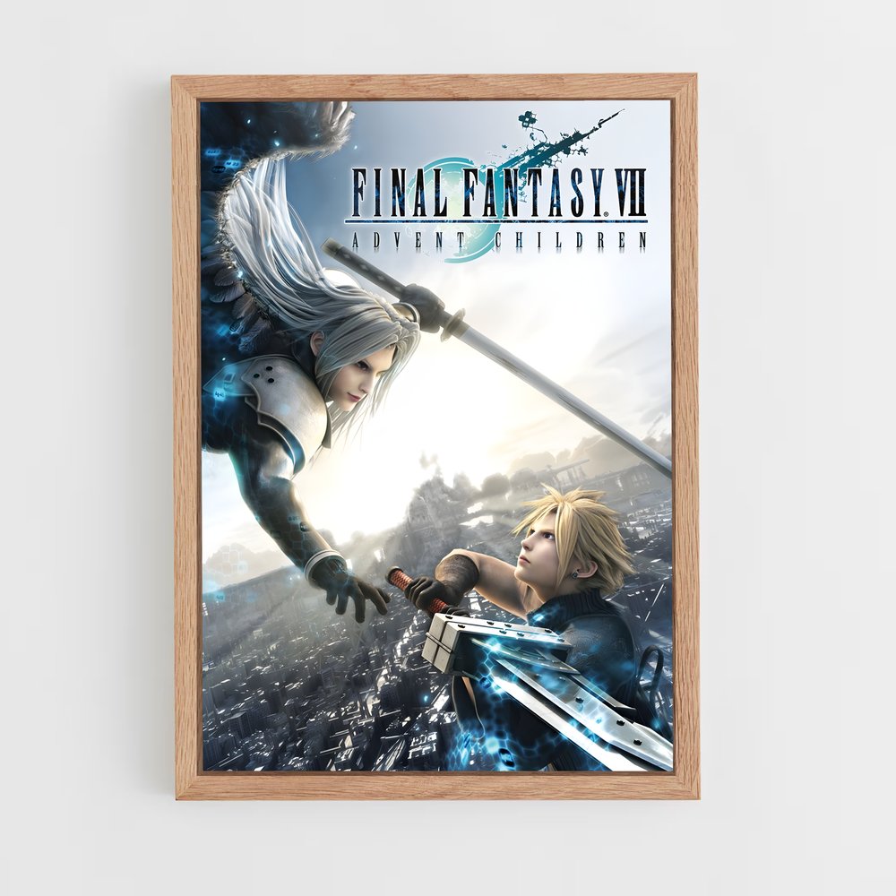 Poster Advent Children Battle – affiche Final Fantasy (vue 4)