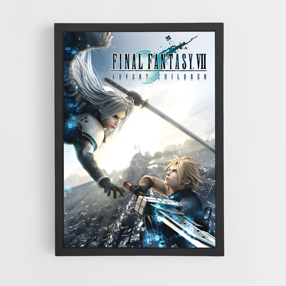 Poster Advent Children Battle – affiche Final Fantasy (vue 2)
