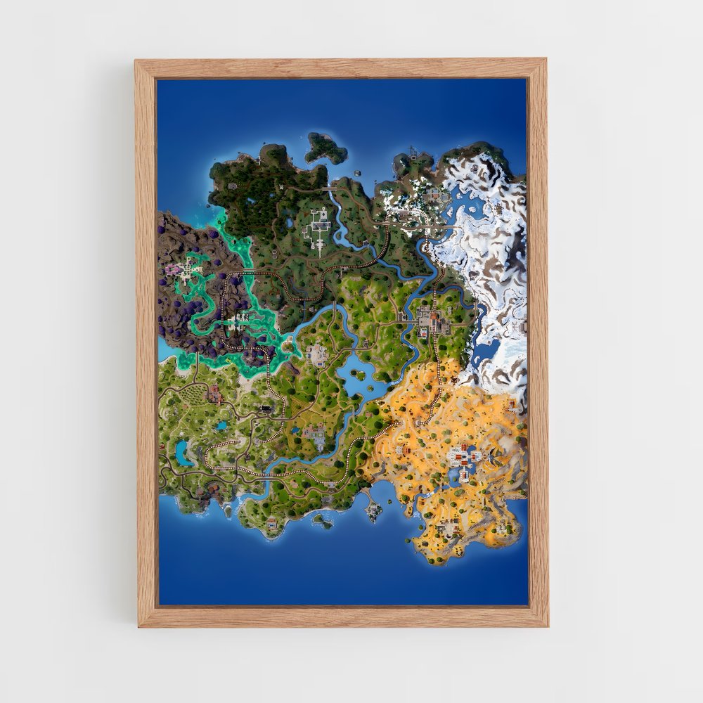 Poster Map Fortnite (vue 4)