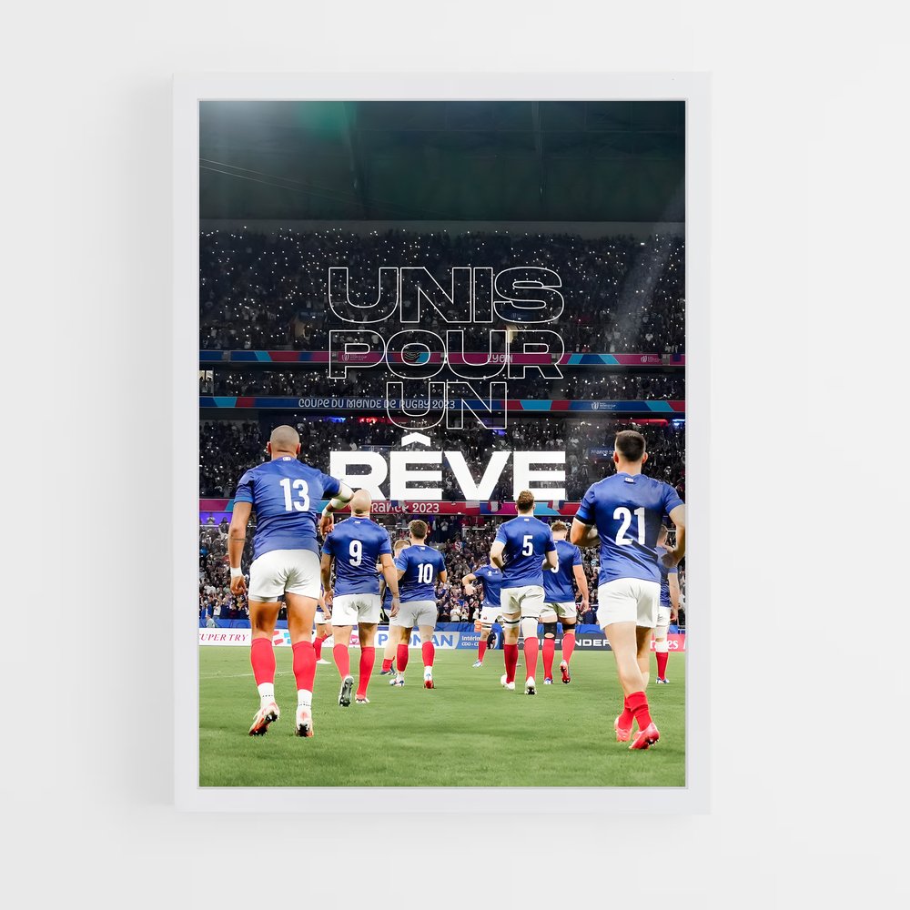 Poster Unis pour un Rêve – affiche Rugby (vue 3)