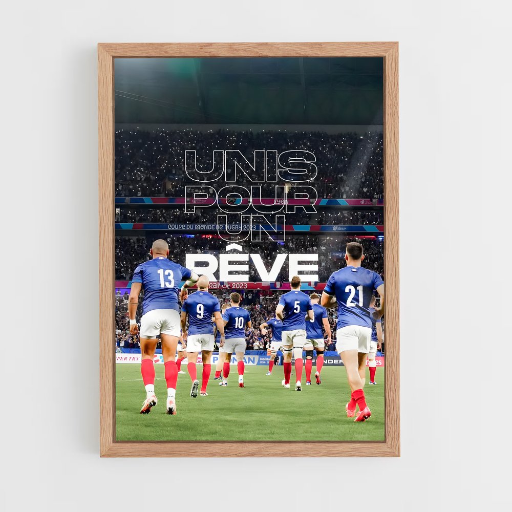 Poster Unis pour un Rêve – affiche Rugby (vue 4)