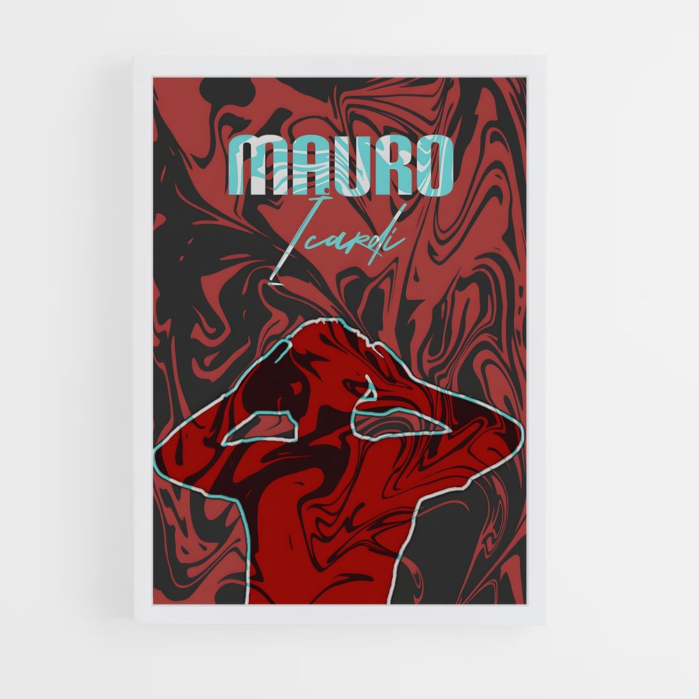 Poster Mauro Rouge – affiche Football (vue 3)