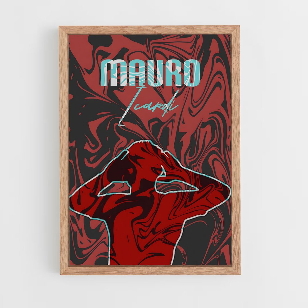 Poster Mauro Rouge – affiche Football (vue 4)