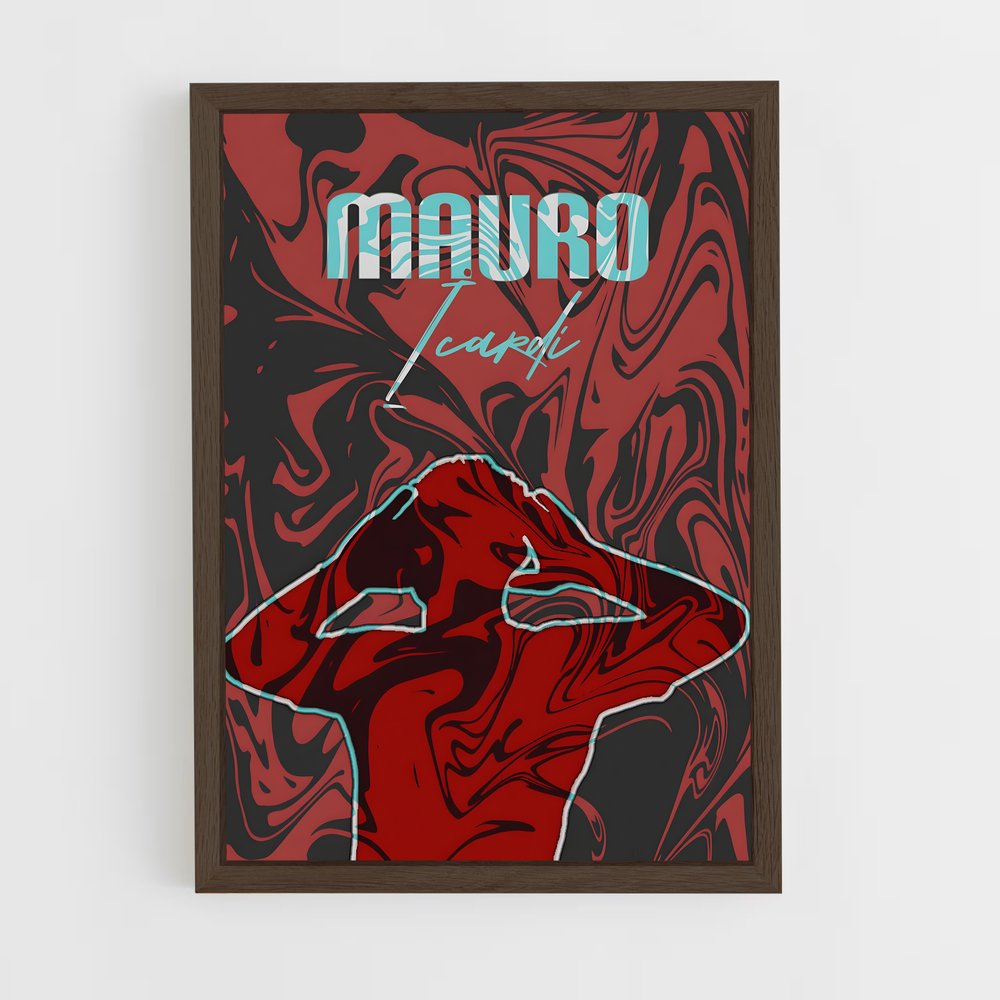 Poster Mauro Rouge – affiche Football (vue 5)