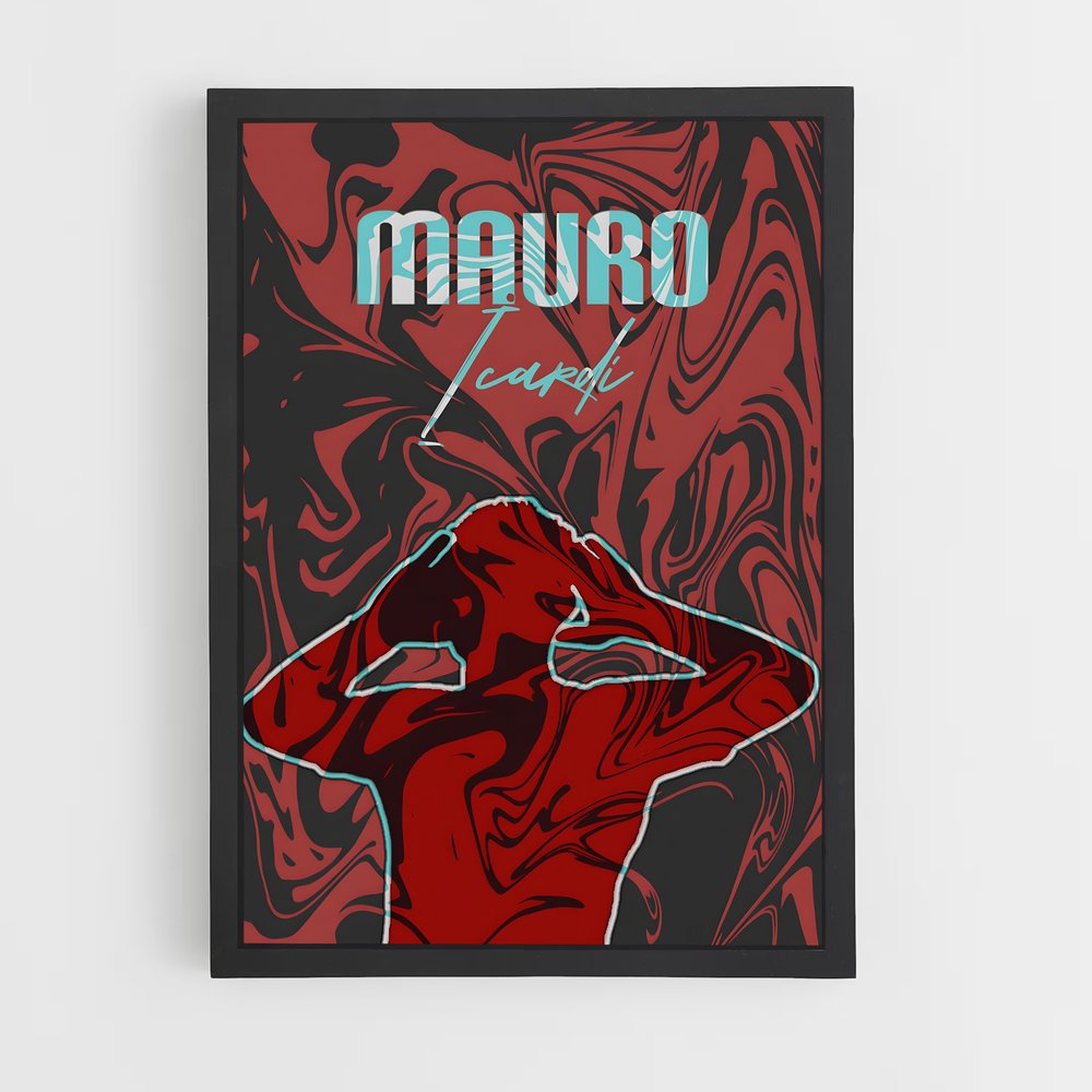 Poster Mauro Rouge – affiche Football (vue 2)