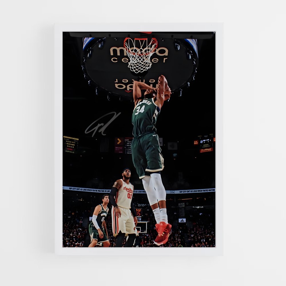 Poster Saut Antetokounmpo – affiche Basketball (vue 3)