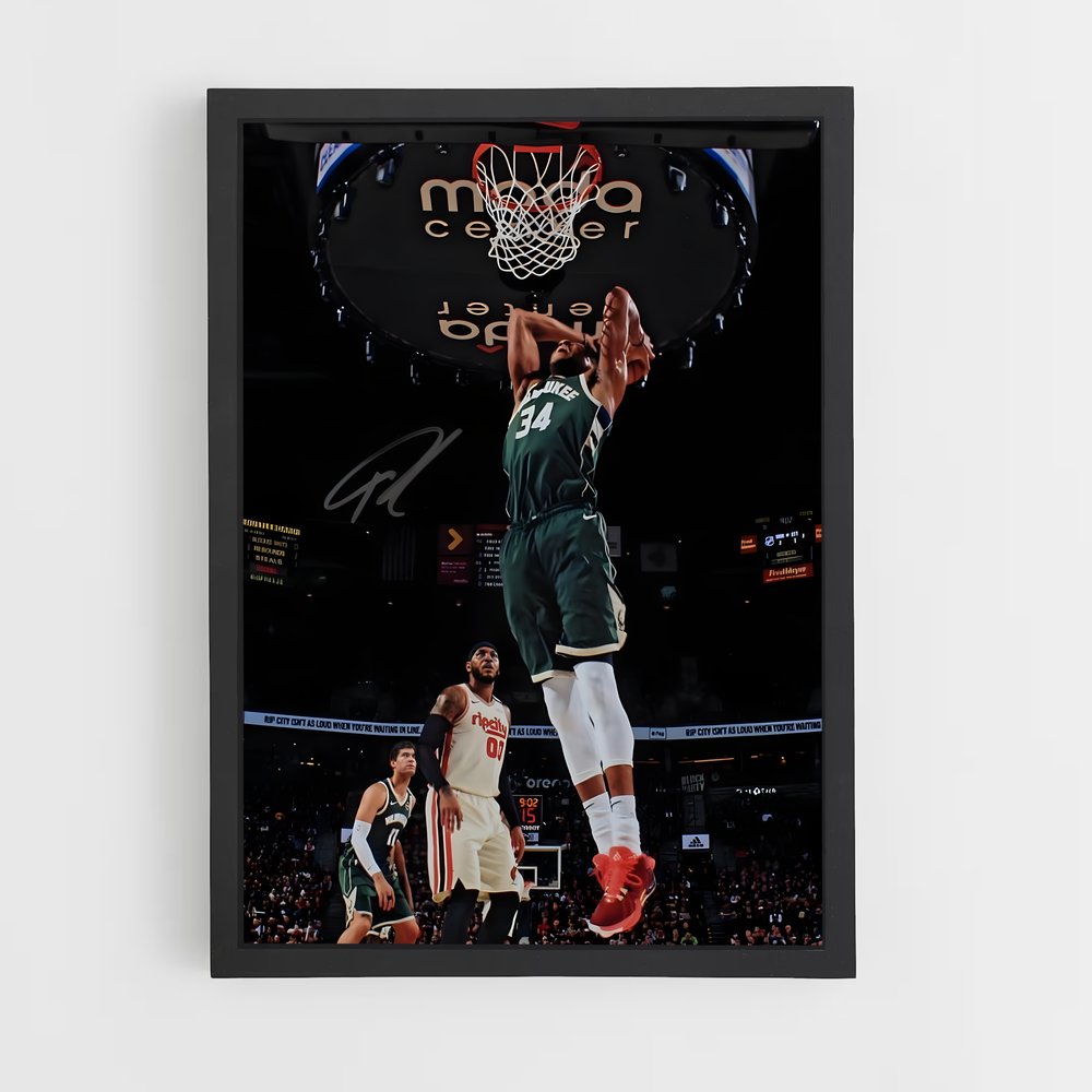 Poster Saut Antetokounmpo – affiche Basketball (vue 2)