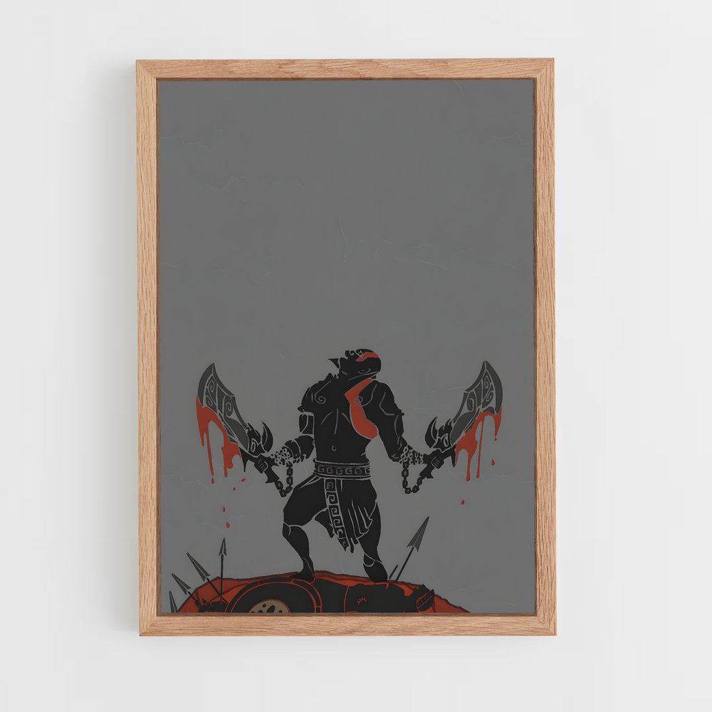 Poster Guerrier Sanguinaire – affiche God of War (vue 4)