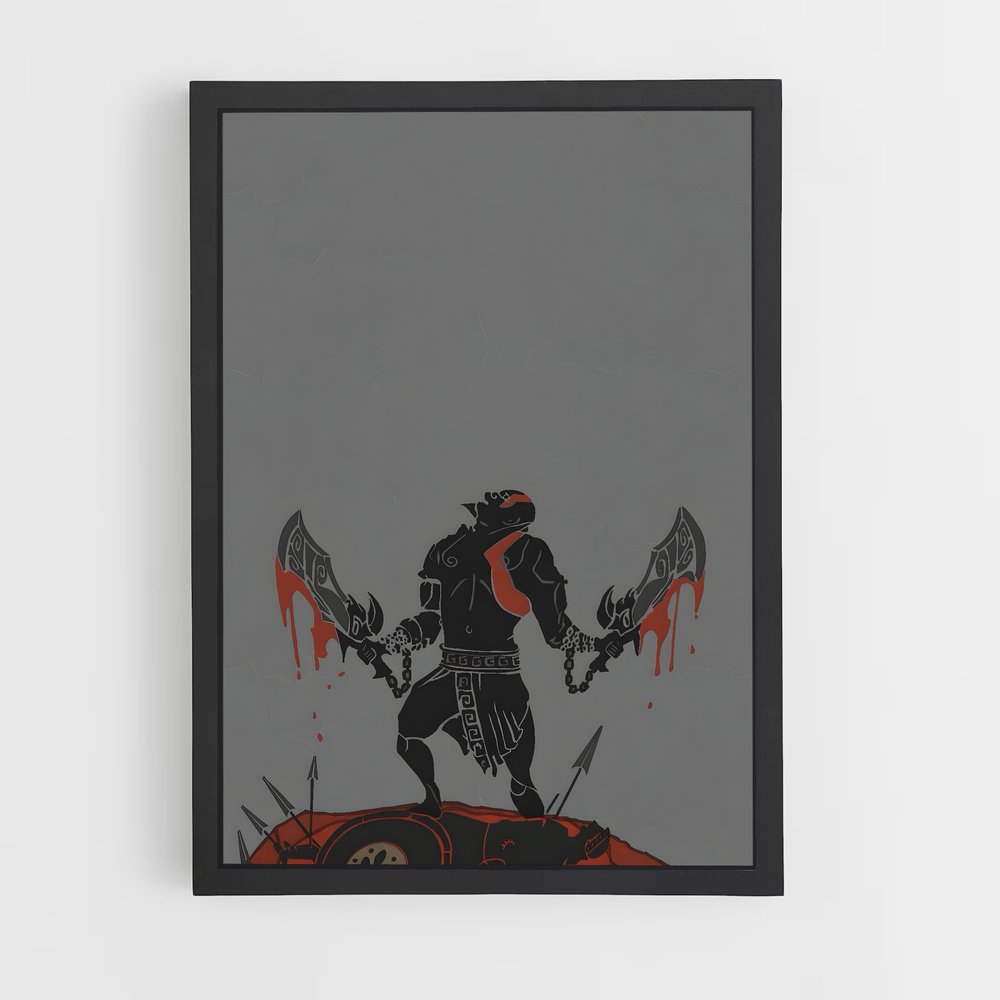 Poster Guerrier Sanguinaire – affiche God of War (vue 2)