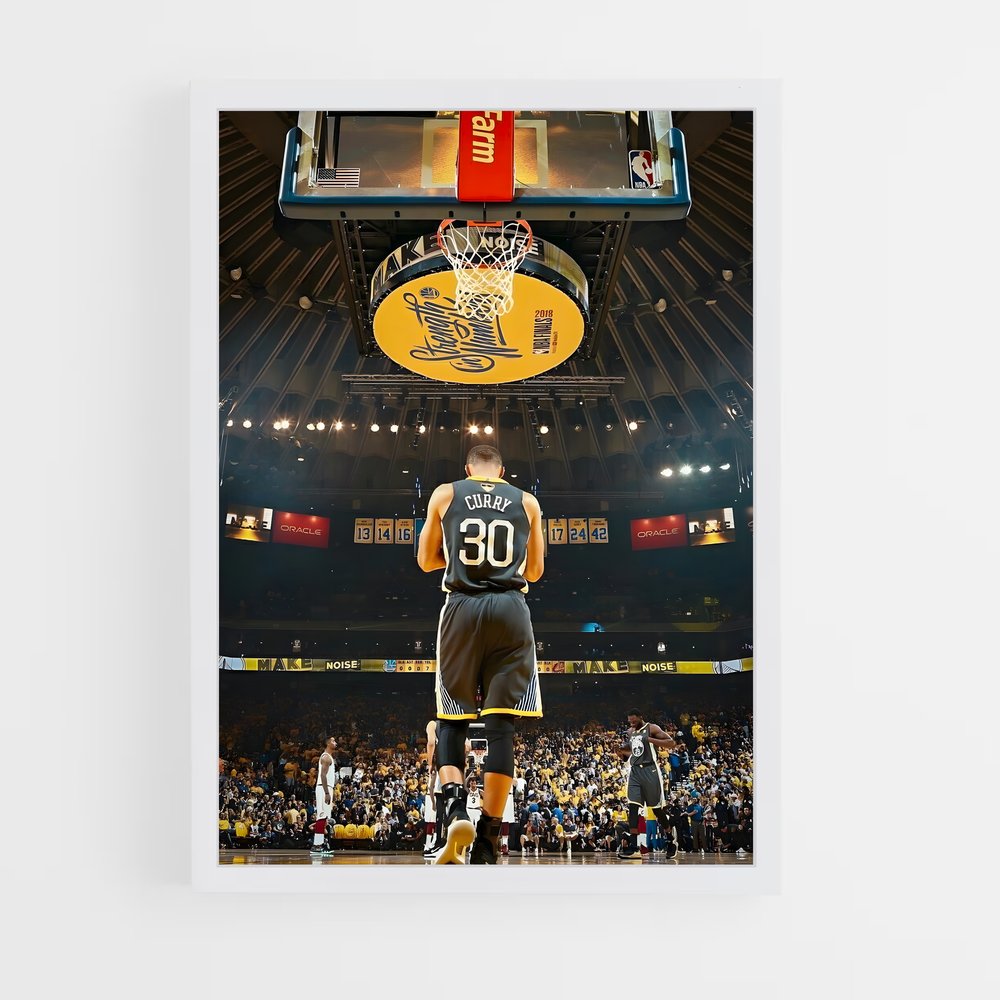 Poster Golden State Warrior Noir – affiche Basketball (vue 3)