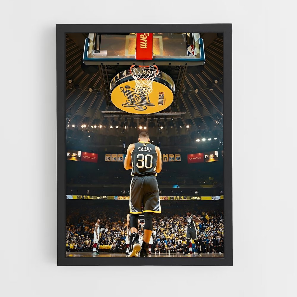 Poster Golden State Warrior Noir – affiche Basketball (vue 2)