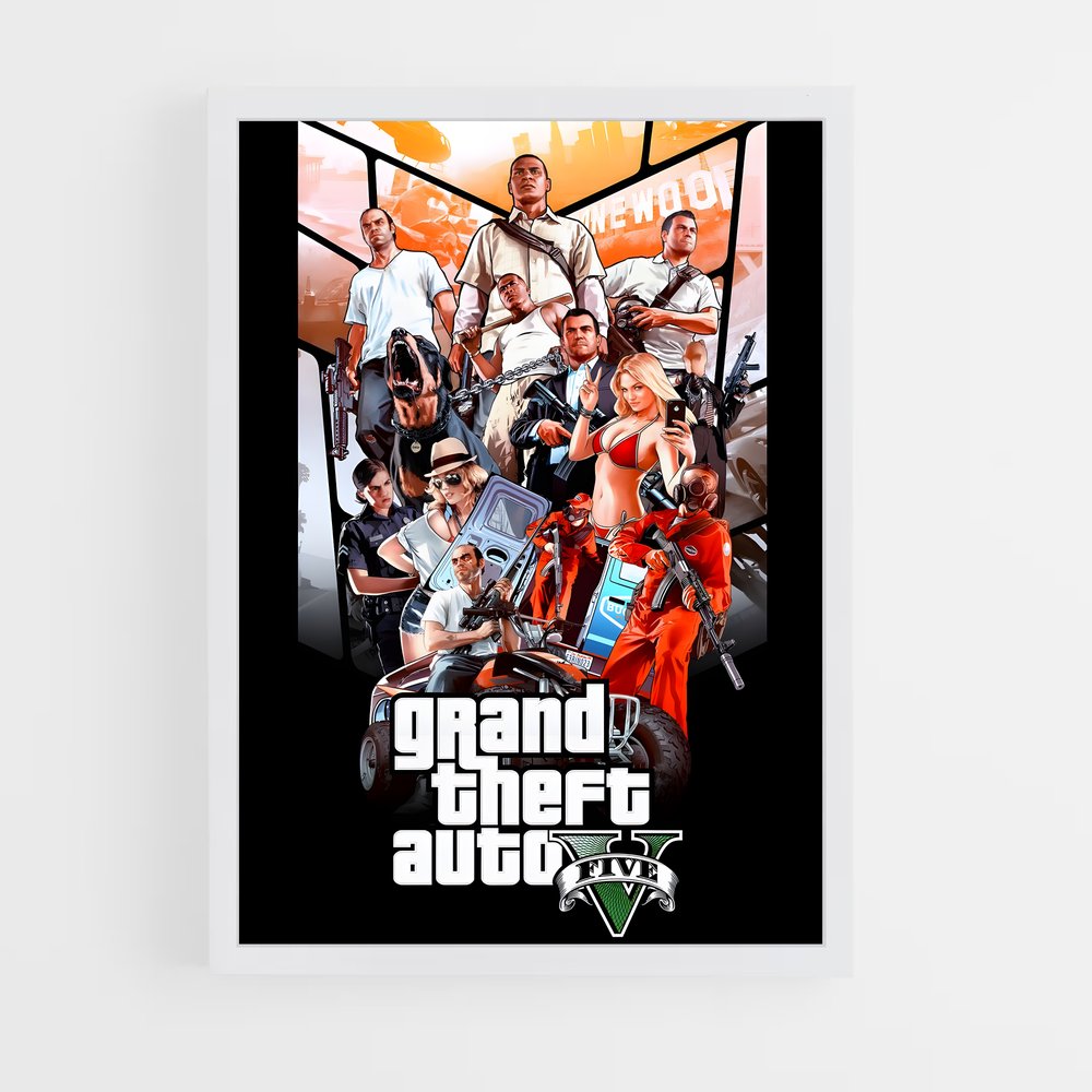 Poster GTA 5 Prime – affiche GTA V (vue 3)