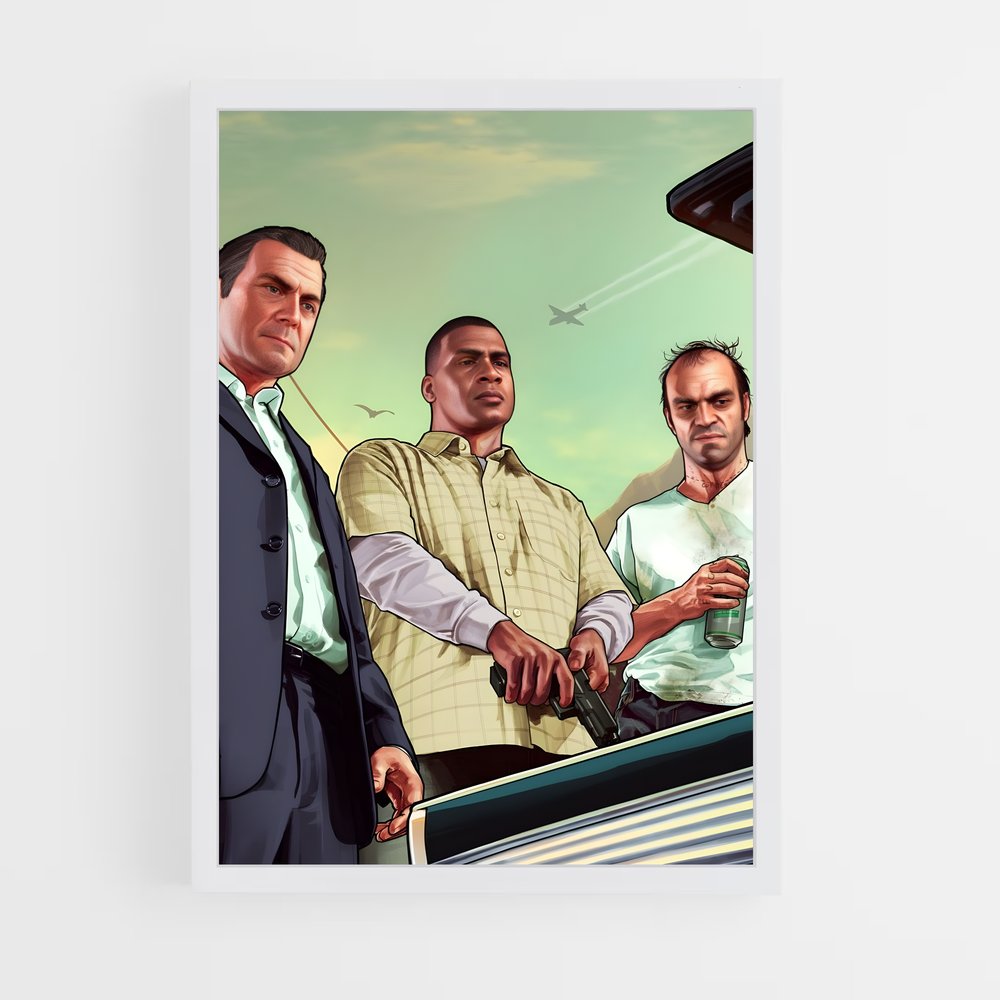 Poster Micheal Trevor Franklin – affiche GTA V (vue 3)