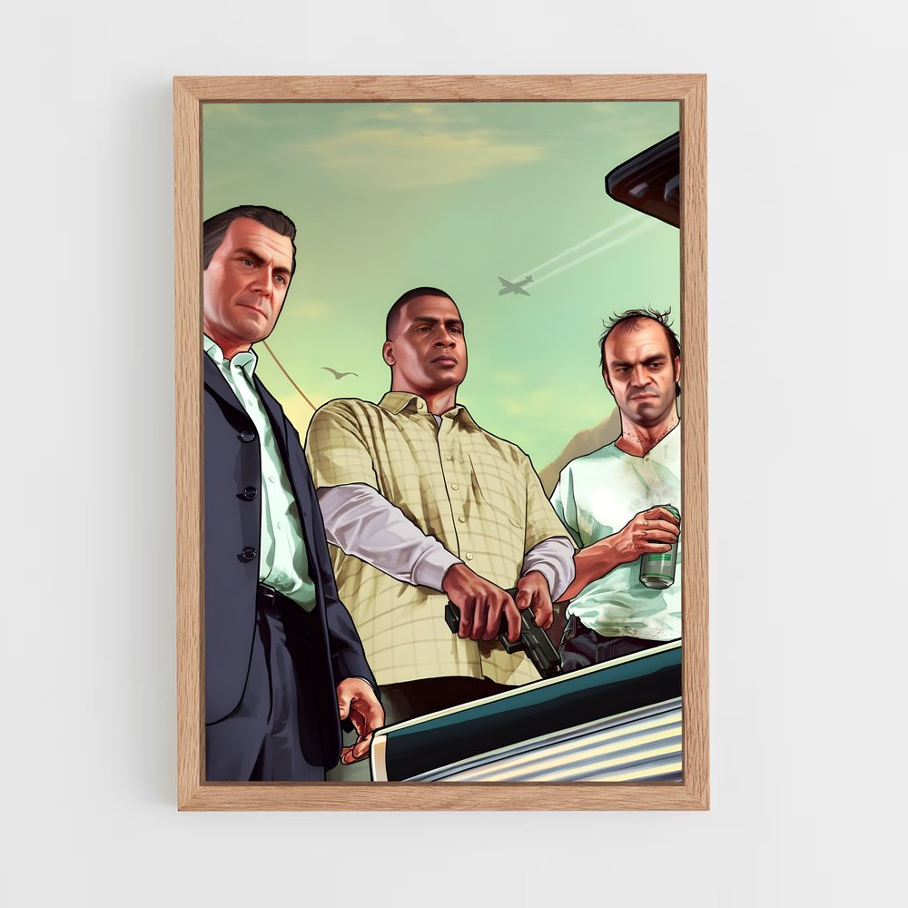 Poster Micheal Trevor Franklin – affiche GTA V (vue 4)