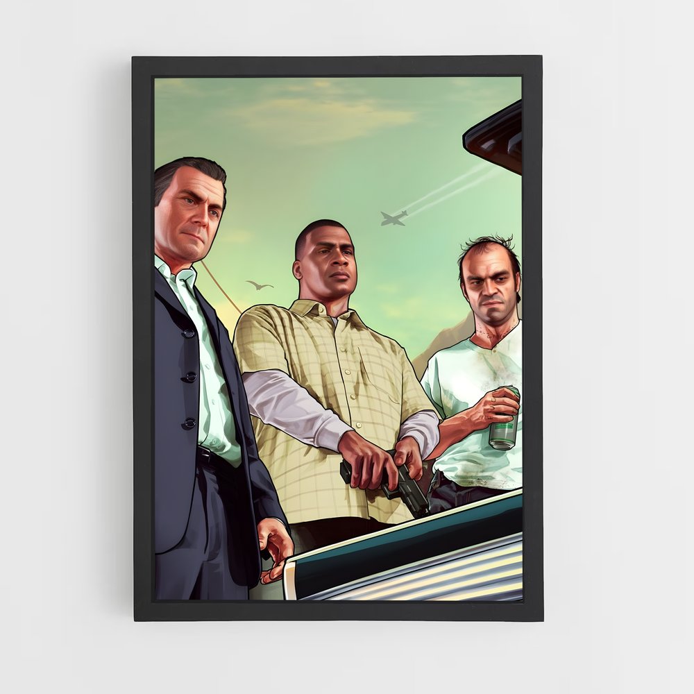 Poster Micheal Trevor Franklin – affiche GTA V (vue 2)