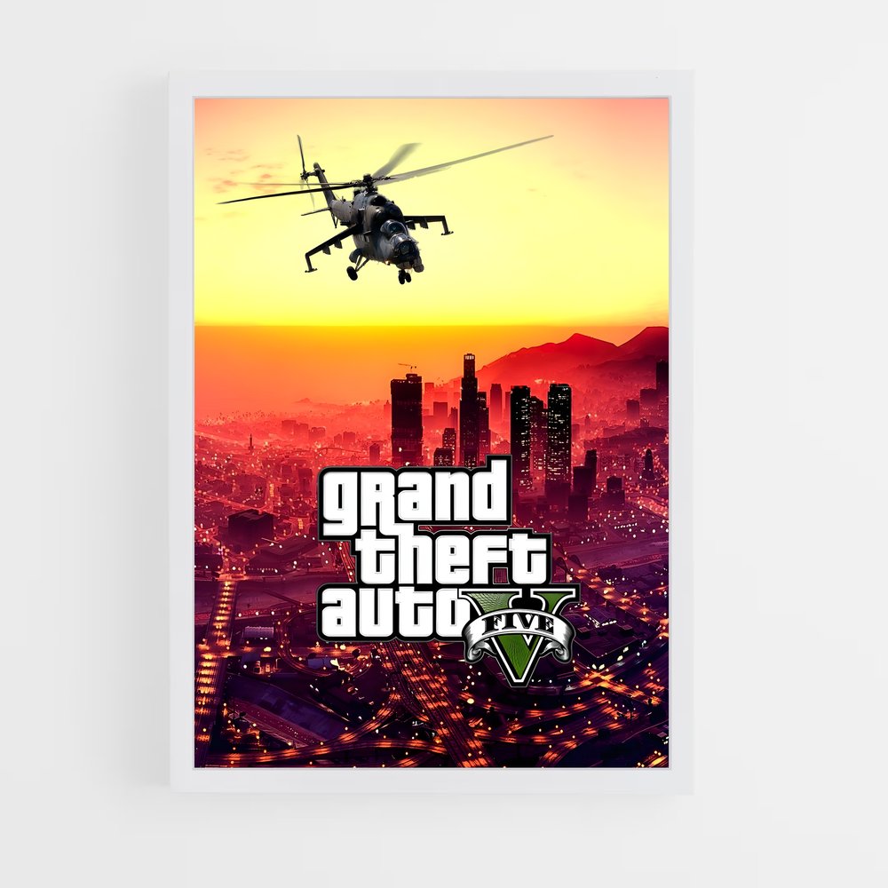 Poster GTA Hélicoptère – affiche GTA V (vue 3)