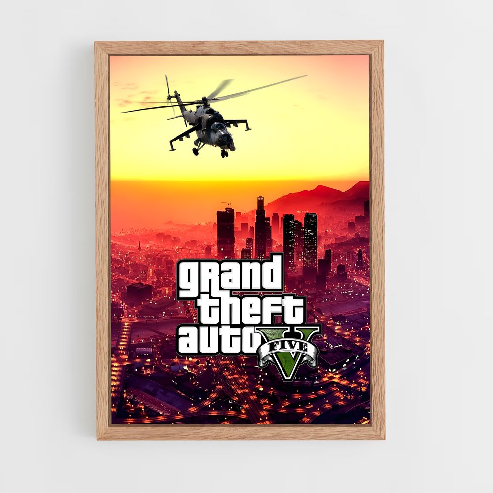 Poster GTA Hélicoptère – affiche GTA V (vue 4)