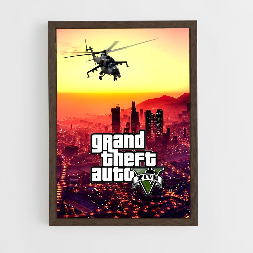 Poster GTA Hélicoptère – affiche GTA V (vue 5)