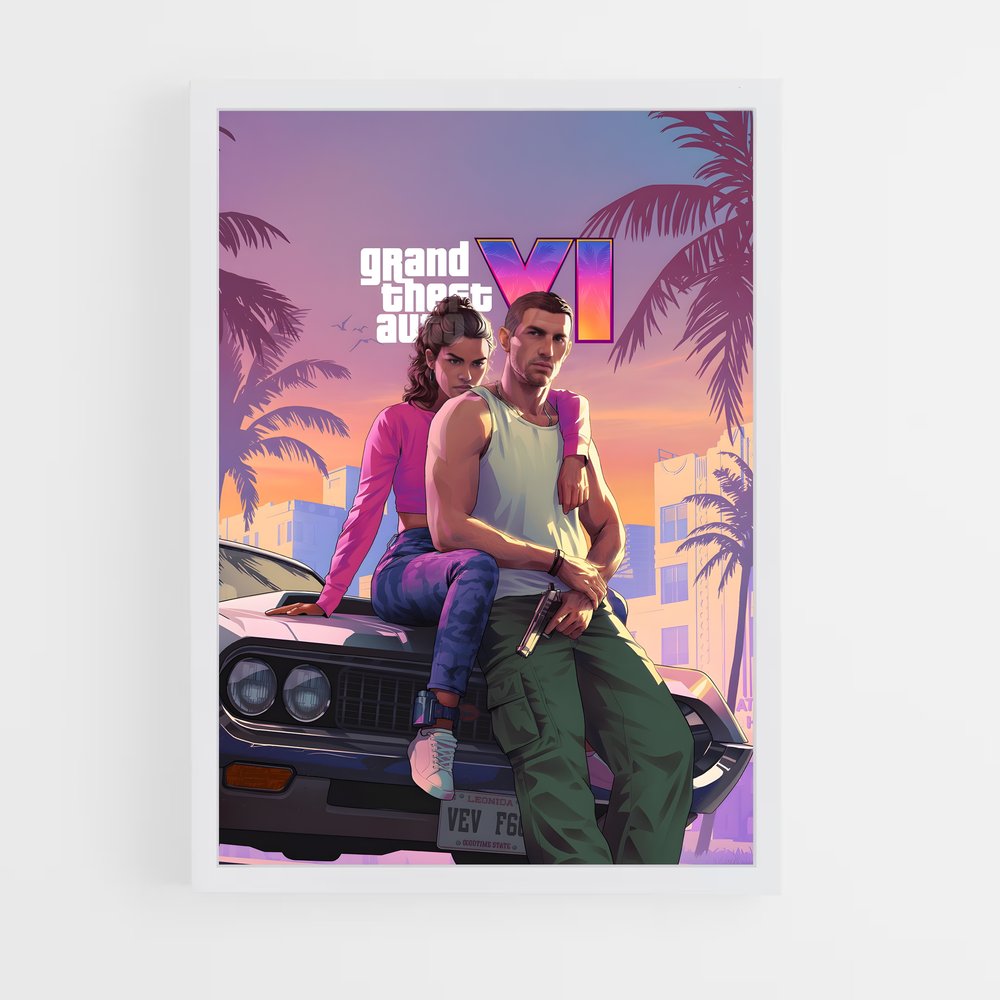 Poster GTA 6 Voiture – affiche GTA V (vue 3)