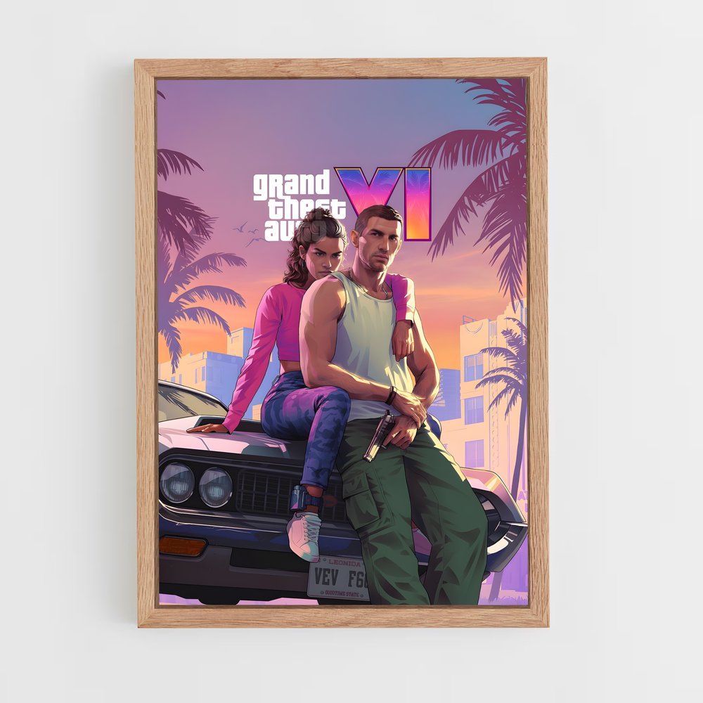 Poster GTA 6 Voiture – affiche GTA V (vue 4)