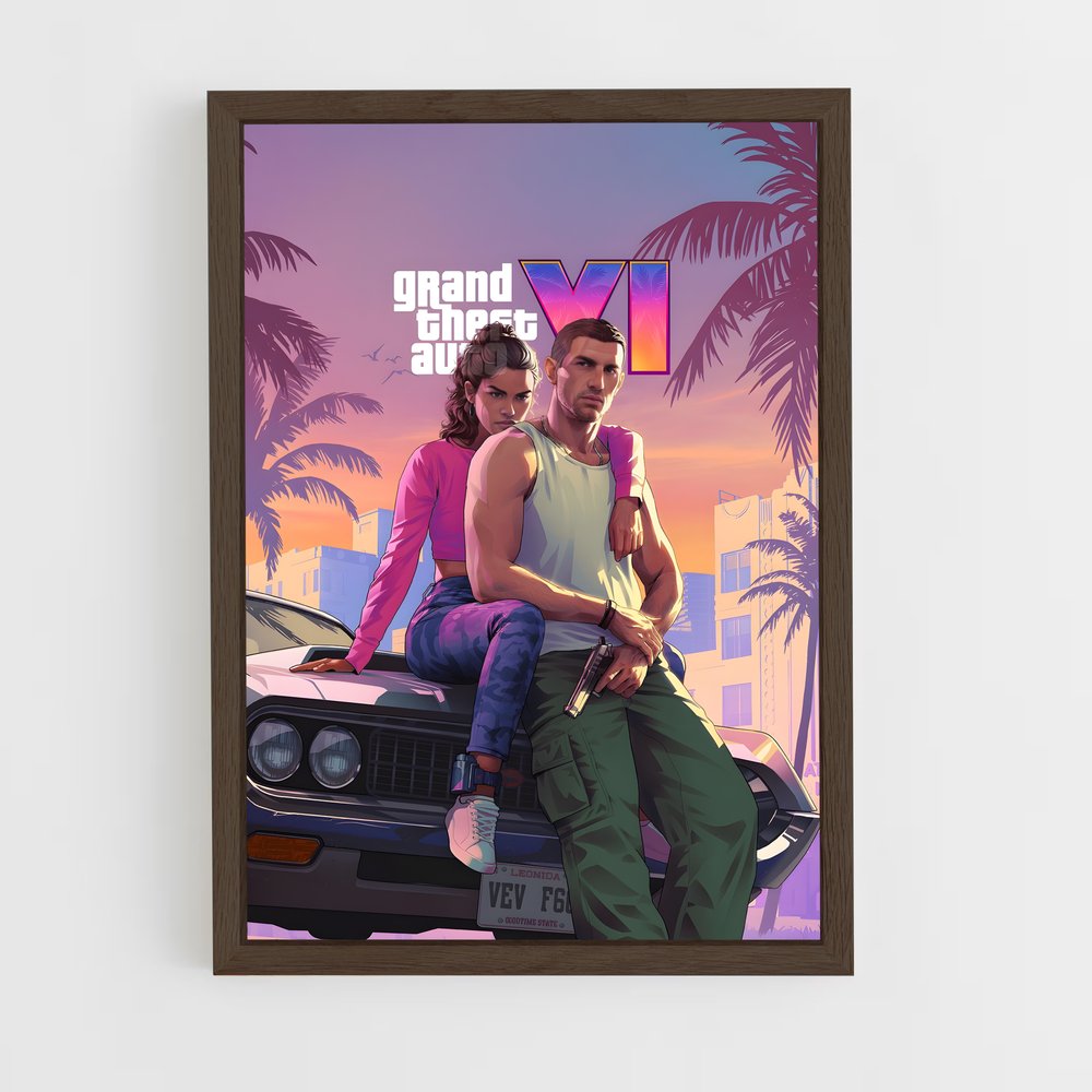Poster GTA 6 Voiture – affiche GTA V (vue 5)