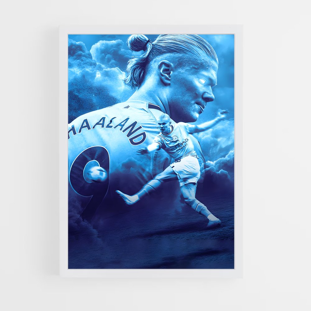 Poster Haaland Bleu – affiche Football (vue 3)
