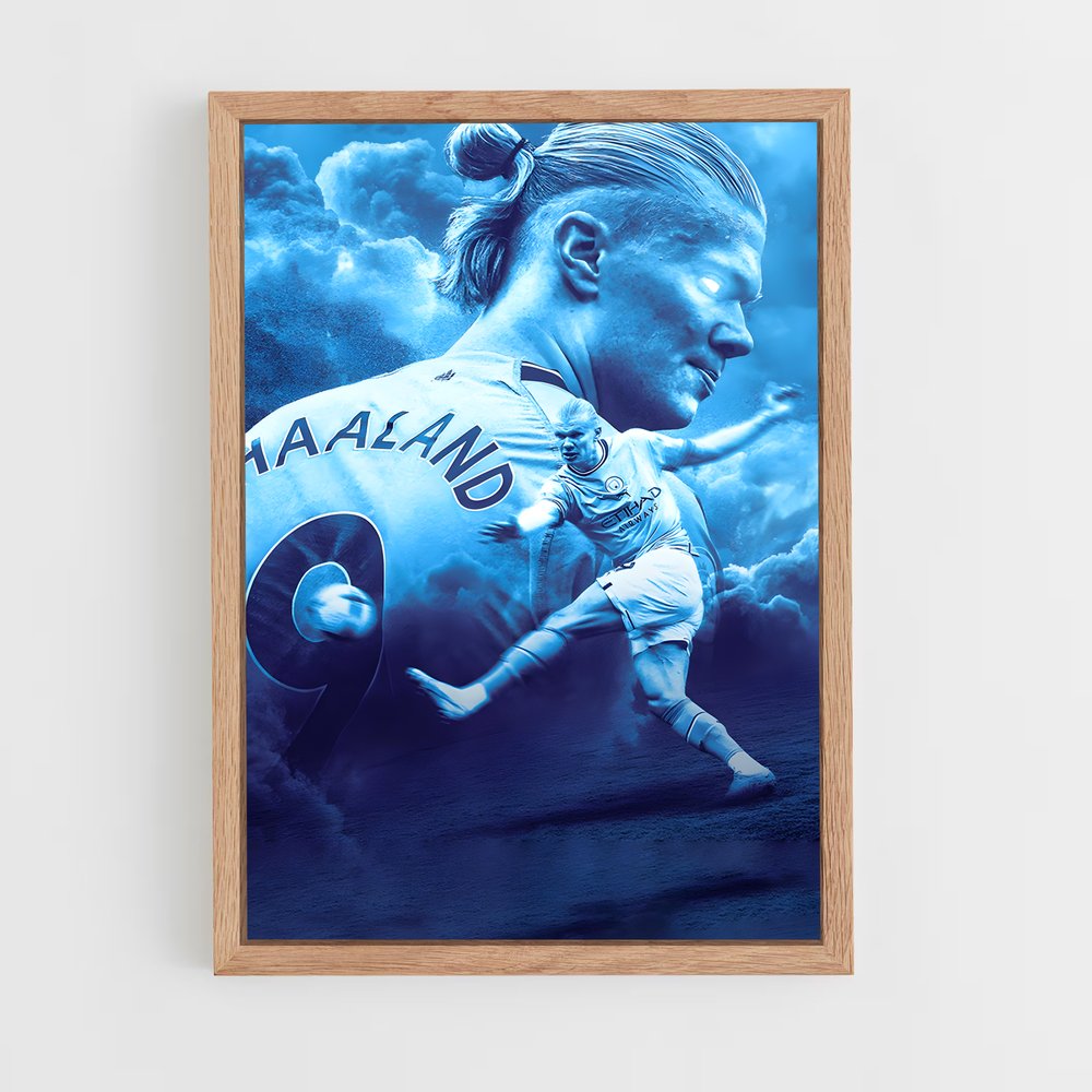 Poster Haaland Bleu – affiche Football (vue 4)
