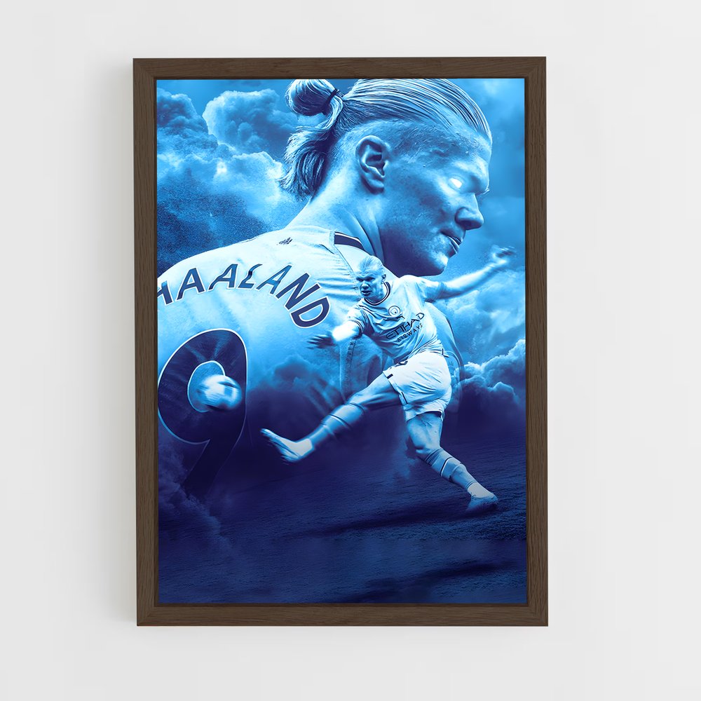Poster Haaland Bleu – affiche Football (vue 5)