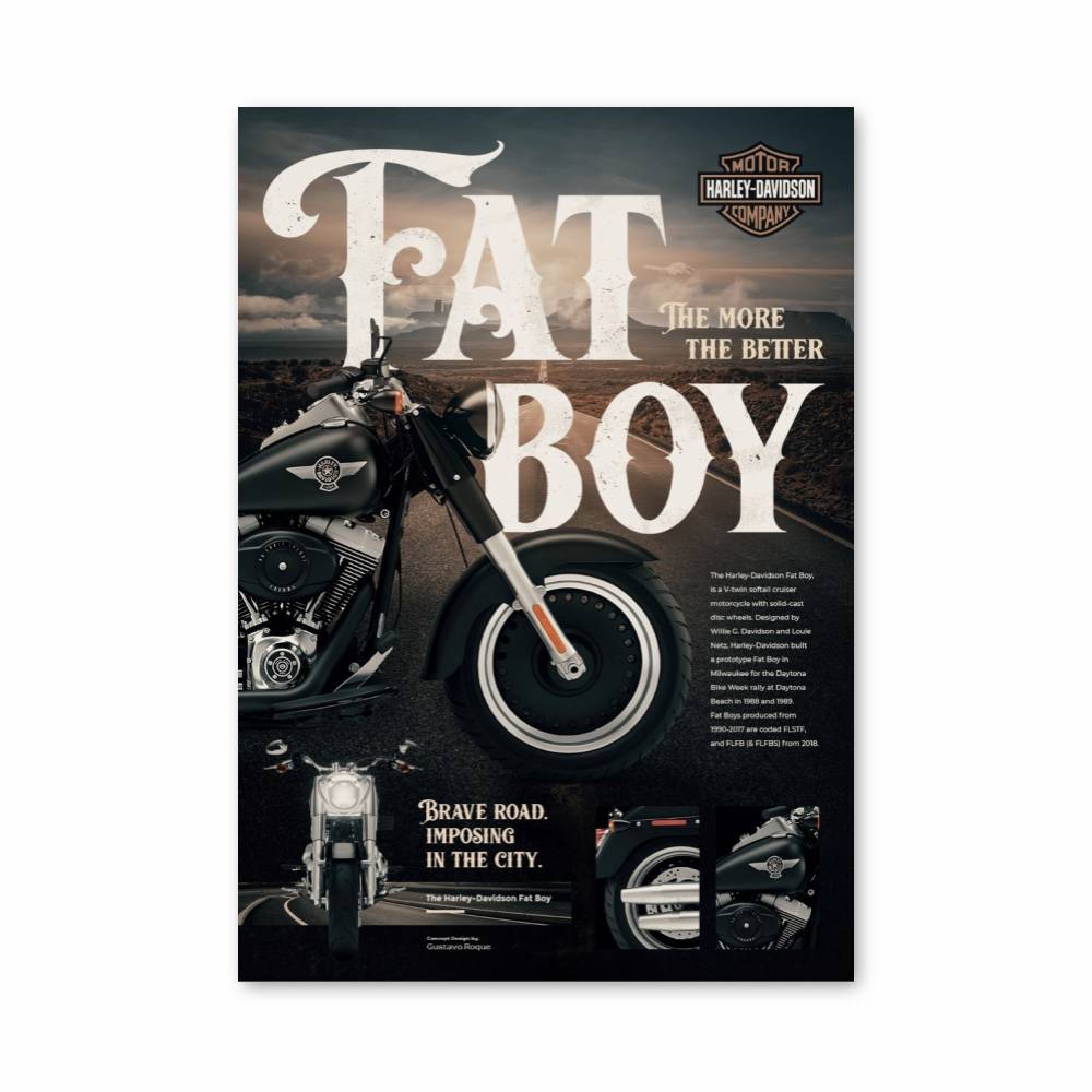 Poster Fat Boy – affiche Harley-Davidson