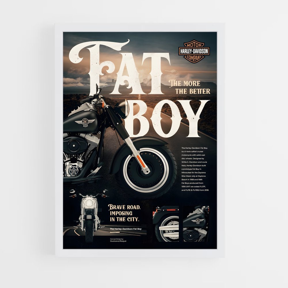 Poster Fat Boy – affiche Harley-Davidson (vue 3)