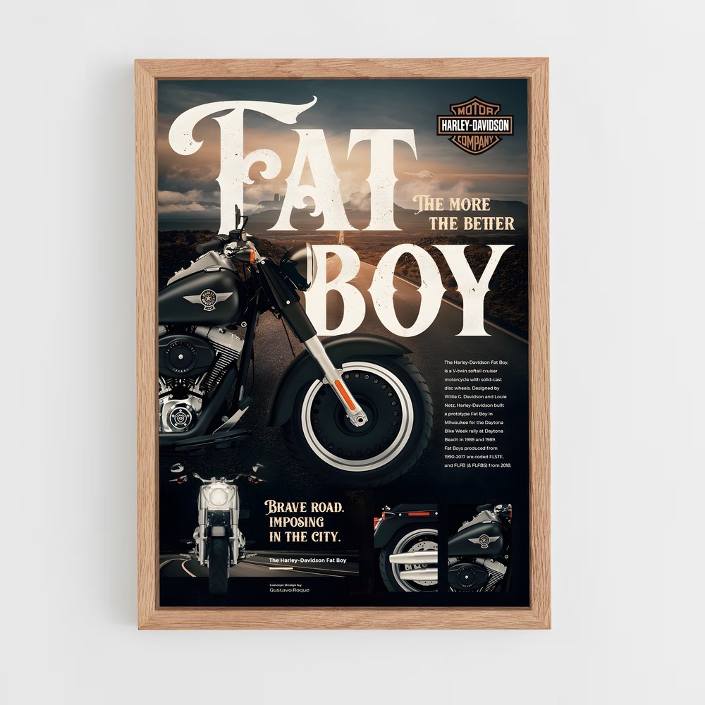 Poster Fat Boy – affiche Harley-Davidson (vue 4)