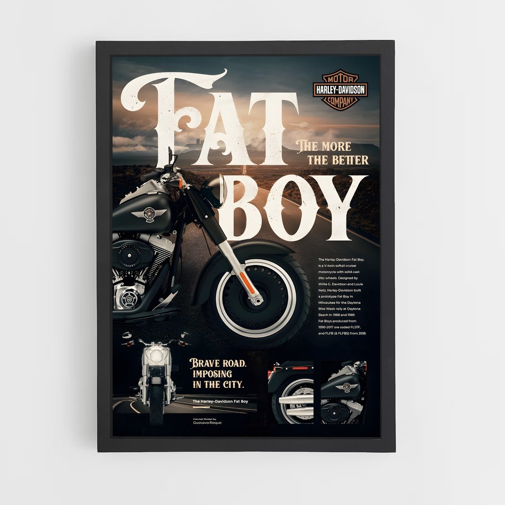 Poster Fat Boy – affiche Harley-Davidson (vue 2)