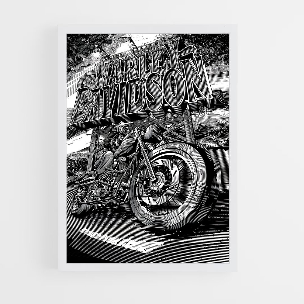 Poster Harley Davidson Chrono – affiche Harley-Davidson (vue 3)