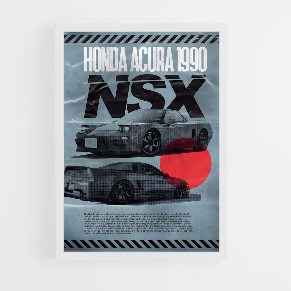 Poster Honda NSX 1990 (vue 3)