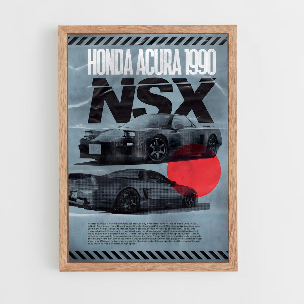 Poster Honda NSX 1990 (vue 4)