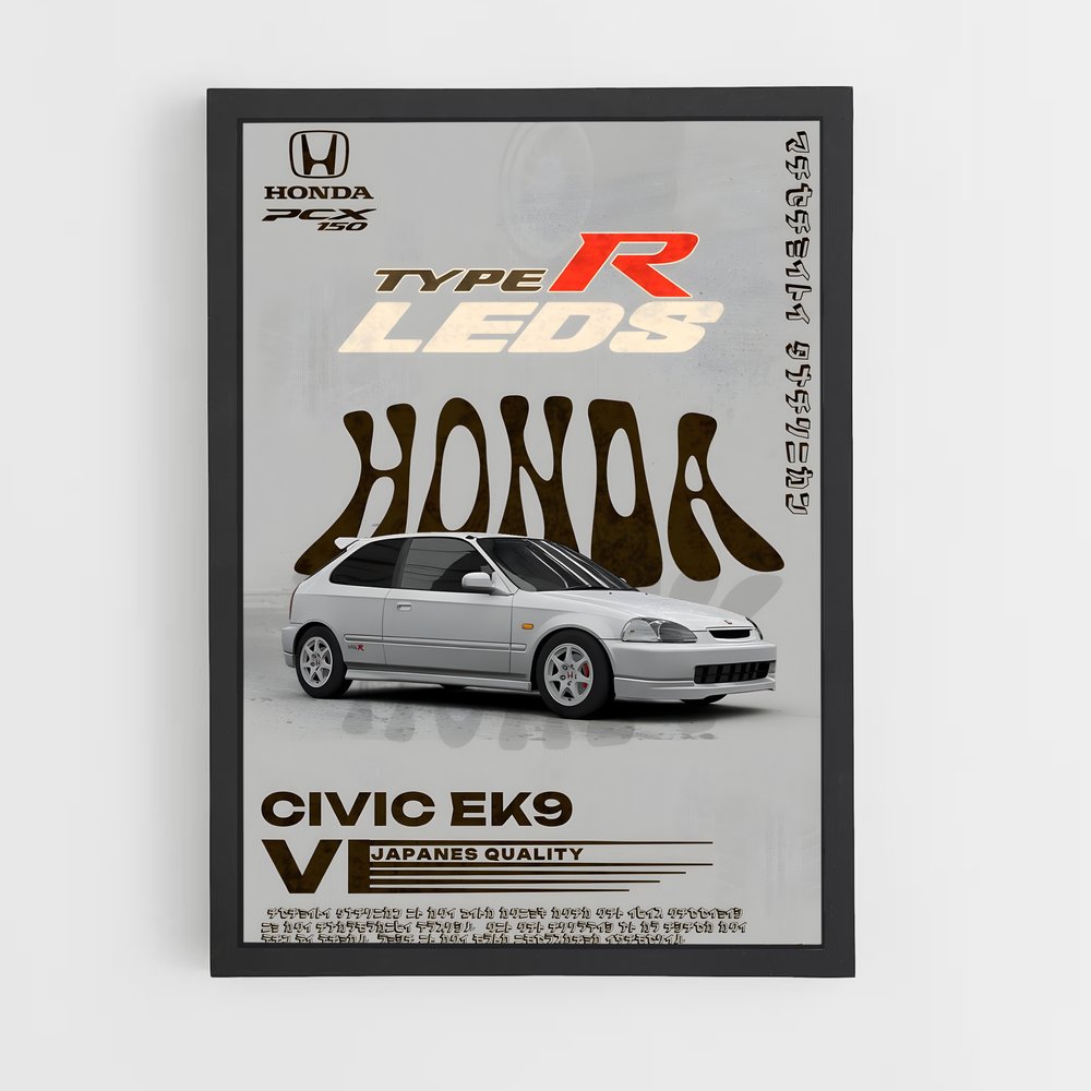 Poster Civic Type R Retro – affiche Honda (vue 2)