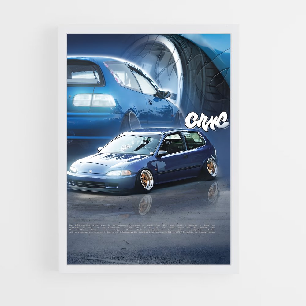 Poster Civic Édition Bleue – affiche Honda (vue 3)