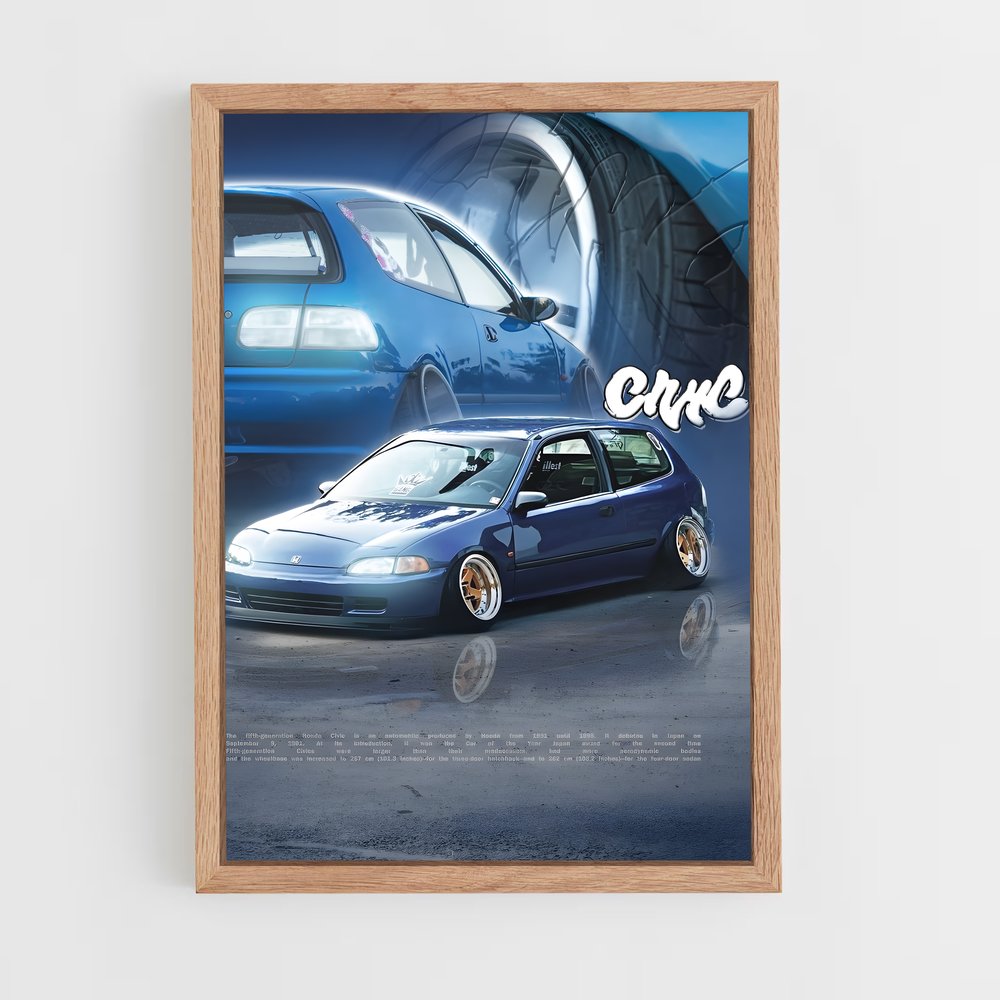 Poster Civic Édition Bleue – affiche Honda (vue 4)