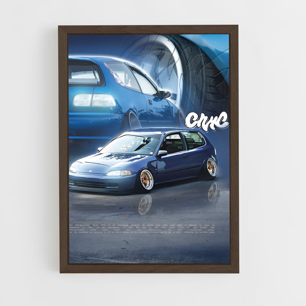 Poster Civic Édition Bleue – affiche Honda (vue 5)