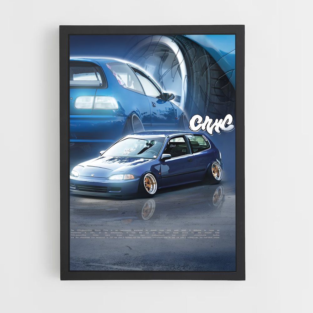 Poster Civic Édition Bleue – affiche Honda (vue 2)