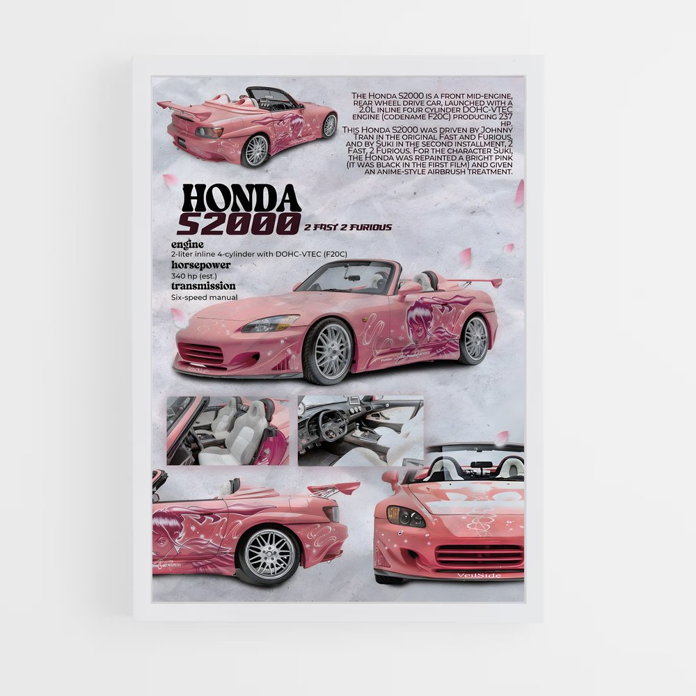 Poster Sakura S2000 – affiche Honda (vue 3)