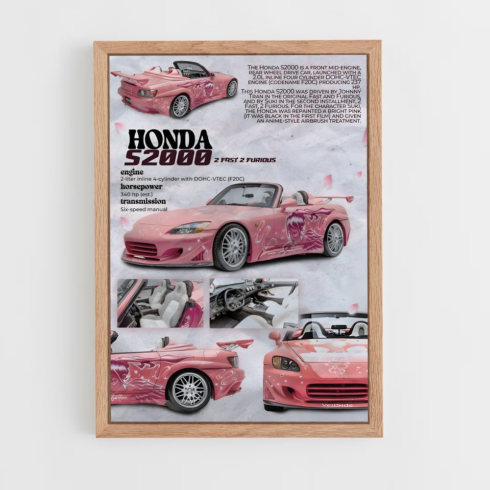 Poster Sakura S2000 – affiche Honda (vue 4)
